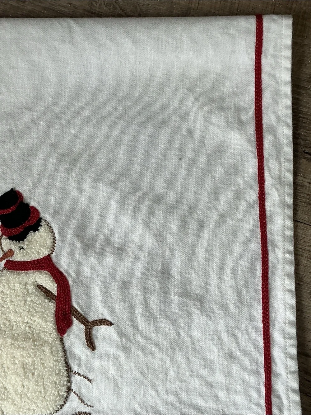 Williams Sonoma Snowman Embroidered Kitchen Towels, Set of 2 OB
